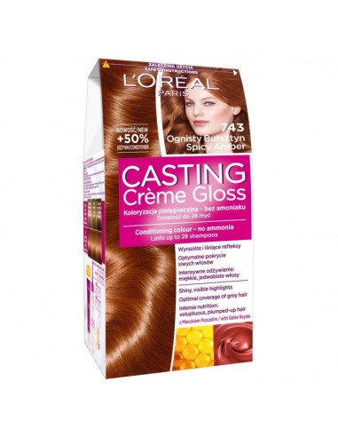 L'Oréal Paris Casting Crème Gloss Farba do włosów 743 Ognisty bursztyn