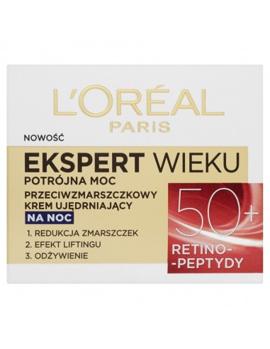 L'Oréal Paris Ekspert Wieku 50+ Przeciwzmarszczkowy krem ujędrniający na noc 50 ml