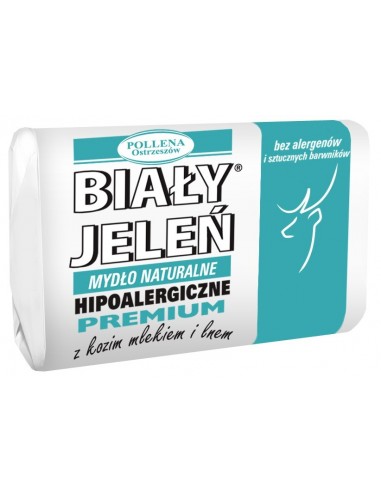 Biały Jeleń Hipoalergiczne mydło naturalne premium z kozim mlekiem i lnem 100 g