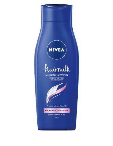 NIVEA Hairmilk Mleczny szampon pielęgnujący do włosów o strukturze cienkiej 400 ml