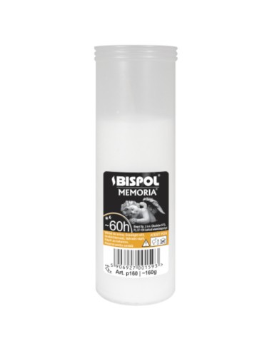 BISPOL Wkład do zniczy PARAFINOWY, P160, 1 szt 