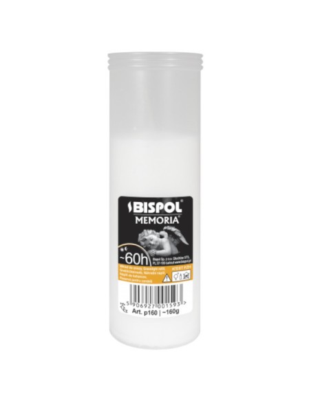 BISPOL Wkład do zniczy PARAFINOWY, P160, 1 szt 