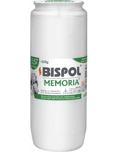 BISPOL MEMORIA Wkład do zniczy WO4, 3,5 dnia 235 g 