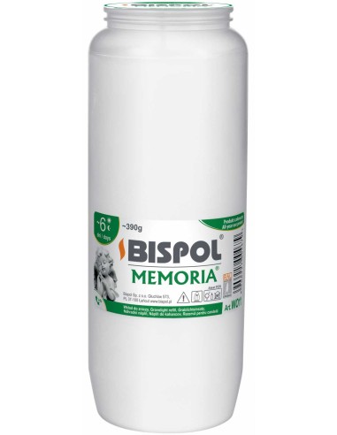 BISPOL MEMORIA Wkład do zniczy WO11, 6 dni, 390 g
