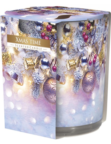 BISPOL AURA Świeca zapachowa w szkle SN72S-01, ŚWIĄTECZNY CZAS, 100 g