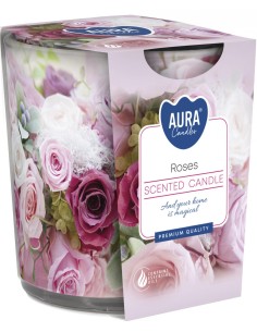 BISPOL AURA Świeca zapachowa w szkle SN72S-02 RÓŻA, 100 g