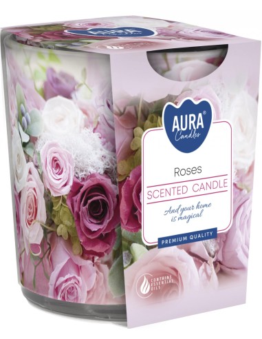 BISPOL AURA Świeca zapachowa w szkle SN72S-02 RÓŻA, 100 g