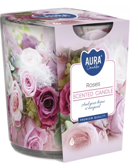 BISPOL AURA Świeca zapachowa w szkle SN72S-02 RÓŻA, 100 g