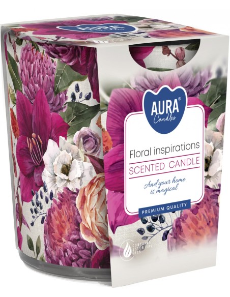 BISPOL AURA Świeca zapachowa w szkle SN72S-30 KWIATOWE INSPIRACJE, 100 g