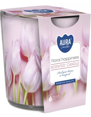 BISPOL AURA Świeca zapachowa w szkle SN72S-41 KWIATOWA RADOŚĆ, 100 g