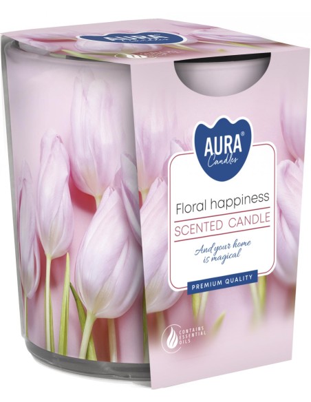 BISPOL AURA Świeca zapachowa w szkle SN72S-41 KWIATOWA RADOŚĆ, 100 g