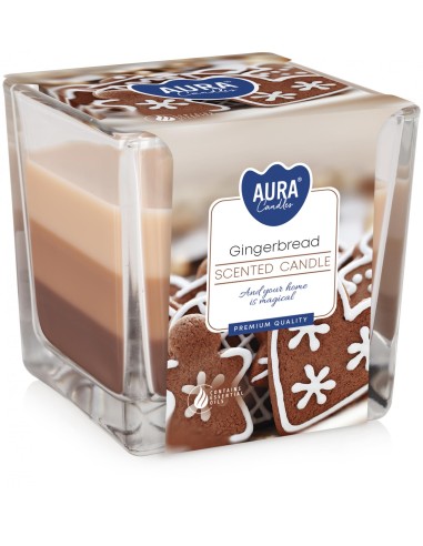 BISPOL AURA Świeca zapachowa w szkle trójkolorowa  SNK80-346 PIERNICZKI, 170 g