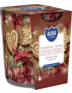BISPOL AURA Świeca zapachowa w szkle SN72S-61 CYNAMON-GOŹDZIKI, 100 g