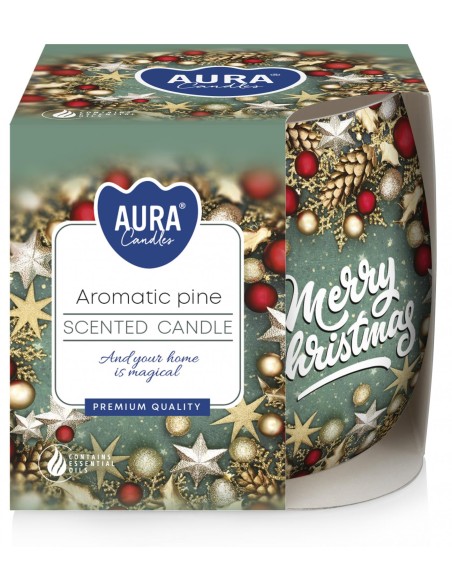 BISPOL AURA Świeca zapachowa w szkle SN71S-63 PACHNĄCA SOSNA, 100 g
