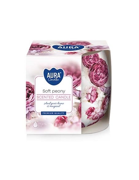 BISPOL AURA Świeca zapachowa w szkle SN71S-62 PIWONIA, 100 g