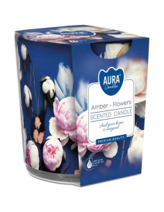 BISPOL AURA Świeca zapachowa w szkle SN72S-57 BURSZTYN-KWIATY, 1 szt
