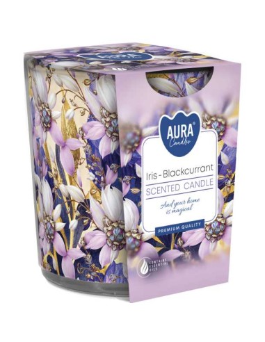 BISPOL AURA Świeca zapachowa w szkle SN72S-59 IRYS-CZARNA PORZECZKA, 1 szt