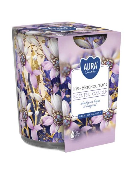 BISPOL AURA Świeca zapachowa w szkle SN72S-59 IRYS-CZARNA PORZECZKA, 1 szt