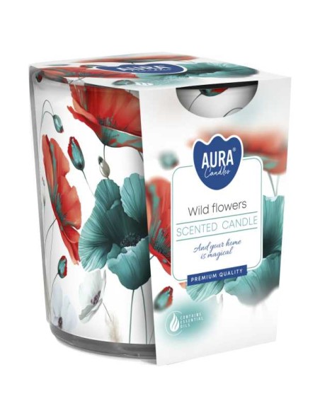 BISPOL AURA Świeca zapachowa w szkle SN72S-60 POLNE KWIATY, 1 szt