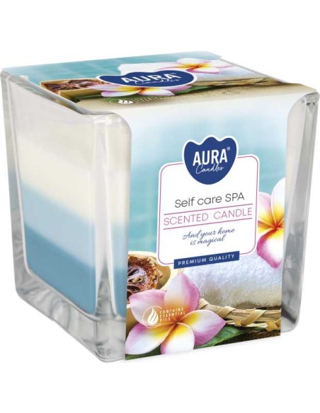 BISPOL AURA Świeca zapachowa w szkle trójkolorowa SNK80-363 SELF CARE SPA, 1 szt
