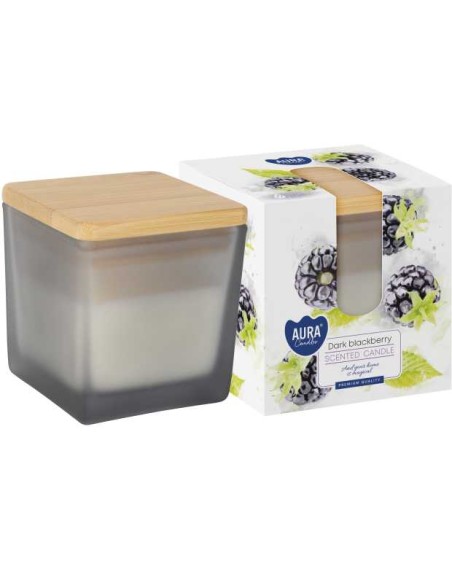 BISPOL AURA Świeca zapachowa w matowym szkle SNK80MD-377 CIEMNA JEŻYNA, 1 szt