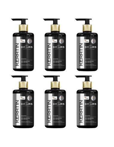 DALAS Szampon do włosów suchych, osłabionych, zniszczonych i farbowanych KERATIN 970 ml z pompką, 6 szt