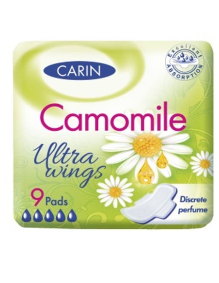 CARIN Podpaski higieniczne ULTRA WINGS CAMOMILE, 9 szt