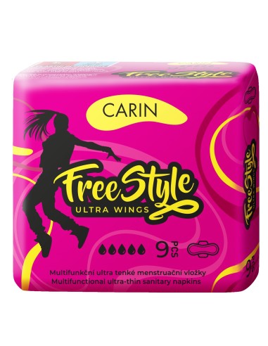 CARIN Podpaski higieniczne ULTRA WINGS FREE STYLE, 9 szt 
