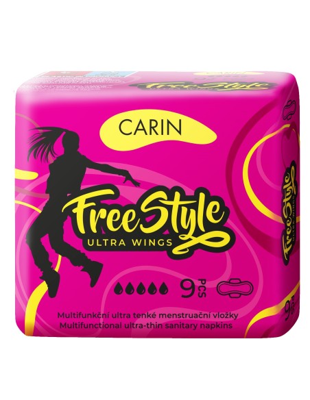 CARIN Podpaski higieniczne ULTRA WINGS FREE STYLE, 9 szt 