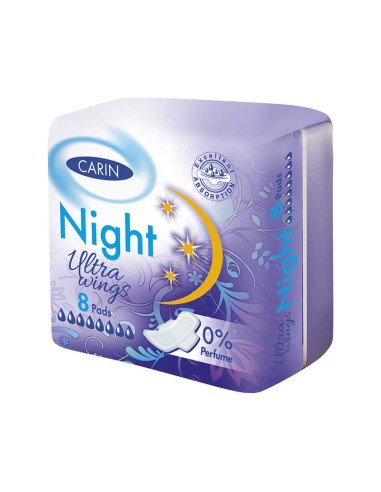 CARIN Podpaski higieniczne ULTRA WINGS, 8 szt NIGHT