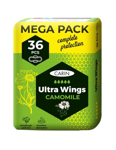 CARIN Podpaski higieniczne ULTRA WINGS CAMOMILE, 36 szt