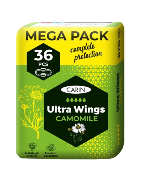 CARIN Podpaski higieniczne ULTRA WINGS CAMOMILE, 36 szt
