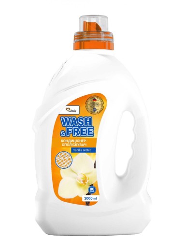 WASH&FREE Koncentrat do płukania tkanin WANILIA&ORCHIDEA 80 płukań, 2000 ml