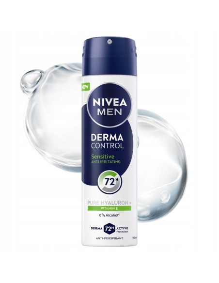 NIVEA MEN Antyperspirant męski w sprayu DERMA SENSITIVE, 150 ml