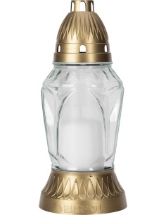 BISPOL Znicz szklany BIAŁY 3042 35h, 1 szt