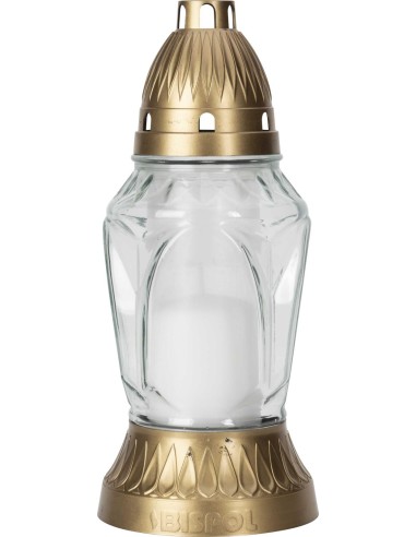 BISPOL Znicz szklany BIAŁY 3042 35h, 1 szt