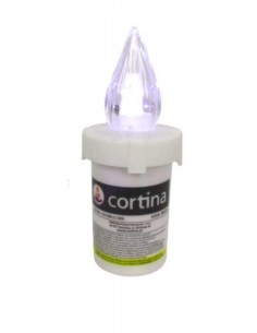 CORTINA Wkład do zniczy elektryczny LED na baterie BIAŁY, 1 szt