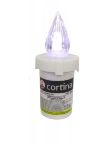 CORTINA Wkład do zniczy elektryczny LED na baterie BIAŁY, 1 szt