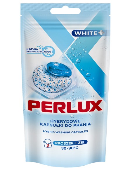 PERLUX MULTICAPS Kapsułki do prania białych i jasnych tkanin WHITE, 2 szt