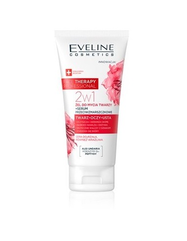 Eveline, Face Therapy 2w1, żel do mycia twarzy z serum przeciwzarszczkowym, 150 ml