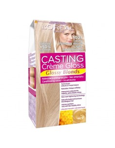 L'oreal Paris, Casting Creme Gloss, farba do włosów, 1021 Jasny perłowy blond