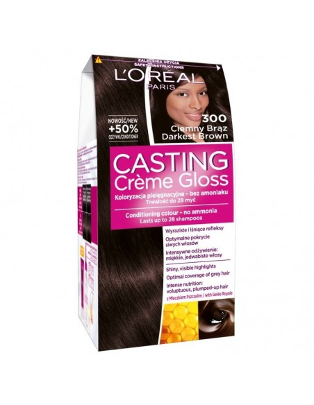 L'oreal Paris, Casting Creme Gloss, farba do włosów 300 Ciemny brąz