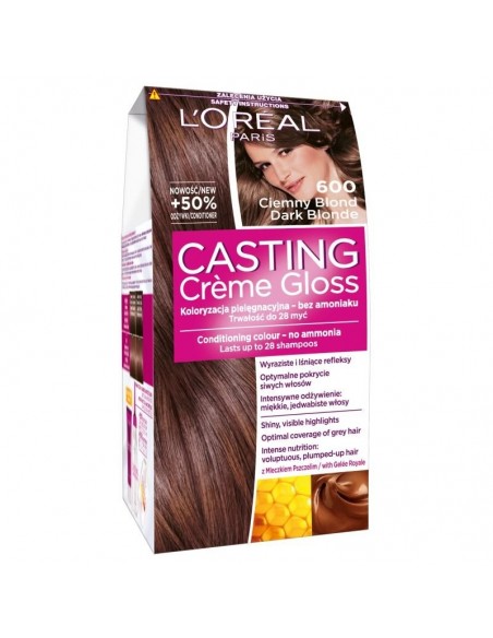 L'oreal Paris, Casting Creme Gloss, farba do włosów, 600 Ciemny blond
