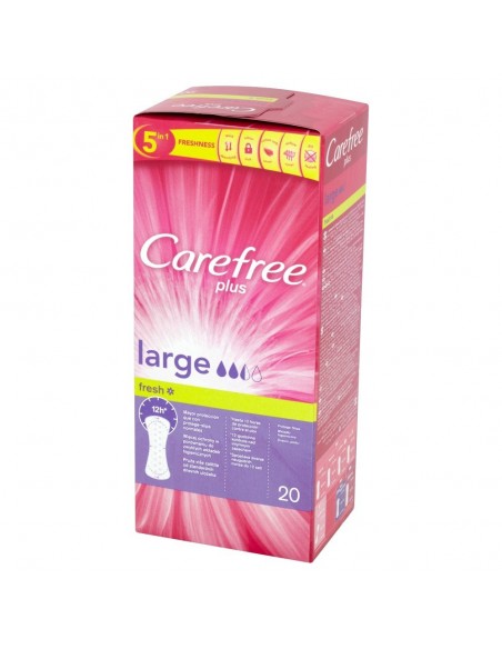 Carefree, Plus Large Fresh, wkładki higieniczne, 20 szt.