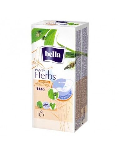 Bella, Panty Herbs Sensitive Plantago, wkładki higieniczne, 18 szt.