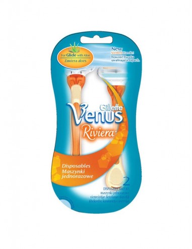 Gillette Venus Riviera, maszynki jednorazowe do golenia dla kobiet , 2 szt./opak