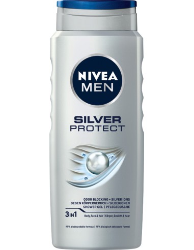 NIVEA MEN Żel pod prysznic 3w1SILVER PROTECT, 500 ml