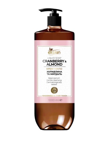 EKOLAN Mydło w płynie ŻURAWINA MIGDAŁ, 1 l