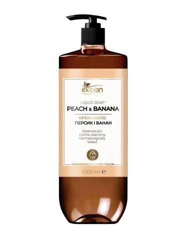 EKOLAN Kremowe mydło w płynie BRZOSKWINIA BANAN, 1000 ml pompka
