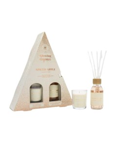 LA CASA DE LOS AROMAS X-MAS Zestaw JABŁKO-CYNAMON: patyczki zapachowe 95 ml + świeca 120 g